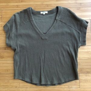 Madewell Short Sleeve Ribbed Top Olive Green